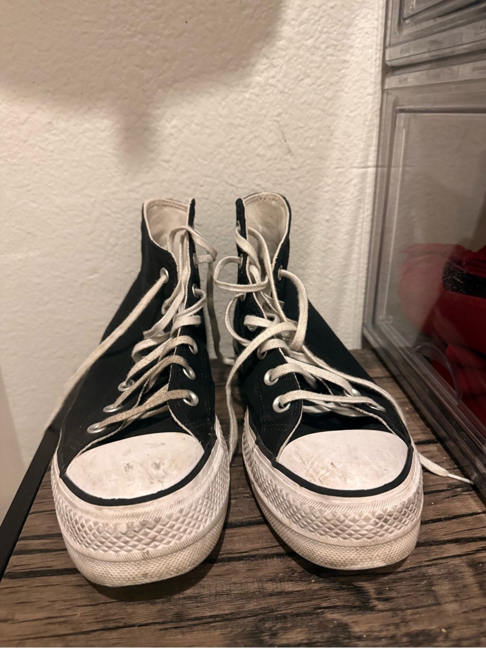 Converse Black and White High-Top Platform Sneakers